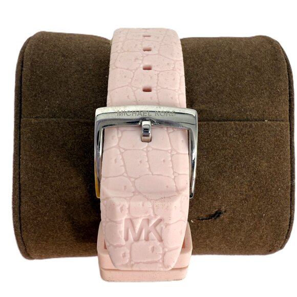 MK Michael Kors Channing Snake-Embossed Silicone and Rose Gold-Tone Watch - Picture 2 of 5
